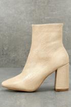 So Me | My Generation Nude Snake High Heel Mid-calf Boots | Size 10 | Beige | Vegan Friendly | Lulus