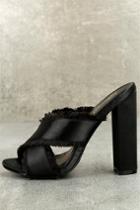 So Me | Taya Black Satin High Heel Sandal Heels | Size 5.5 | Lulus