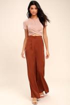Same Page Rust Red Wide-leg Pants | Lulus