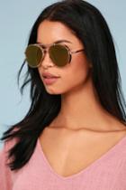 Walsh Rose Gold Mirrored Aviator Sunglasses | Lulus