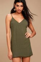 Lulus | Ray Of Light Olive Green Dress | Size X-large | 100% Rayon