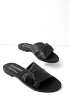 Matisse Capri Black Leather Slide Sandal Heels | Lulus