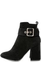 Liliana Livia Black Suede Ankle Booties