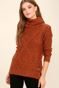 Element Eden York Rust Orange Turtleneck Sweater