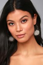 Lulus | Je T'aime Gold And Grey Fur Pom Pom Earrings