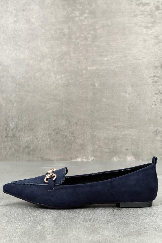 Lulus | Charlotte Navy Suede Loafers