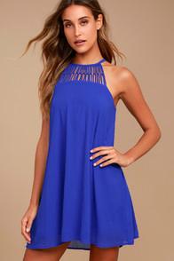 Lulus Tell Me Royal Blue Swing Dress
