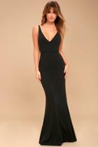 Lulus | Melora Black Sleeveless Maxi Dress | Size Large | 100% Polyester