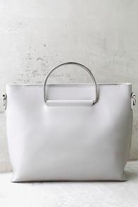 Lulus Complete Package Light Grey Handbag