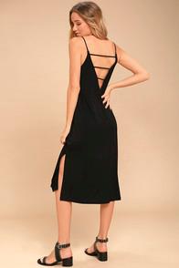 Rvca Bottleneck Black Midi Dress