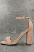 Breckelle's Raylen Blush Suede Ankle Strap Heels | Lulus