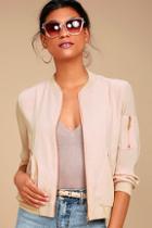 Sweet Rain Orion Blush Pink Bomber Jacket