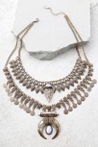 Lulus Entranced By You White And Gold Layered Statement Necklace