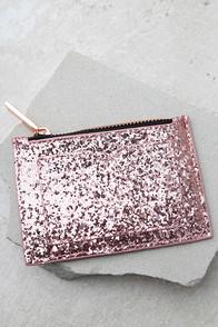 Skinnydip London Dita Rose Gold Glitter Coin Purse