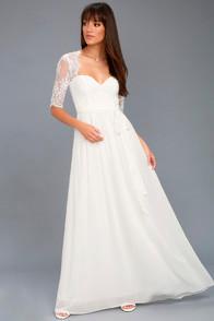 Lulus In A Fairy Tale White Lace Maxi Dress