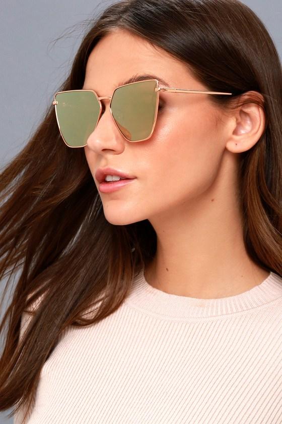 Lulus | Up On High Gold And Pink Mirrored Sunglasses