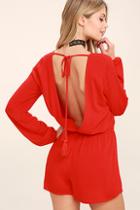 Lulus Greatest Hits Red Backless Romper