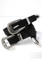 Mission Complete Black And Silver Double Buckle Belt | Lulus