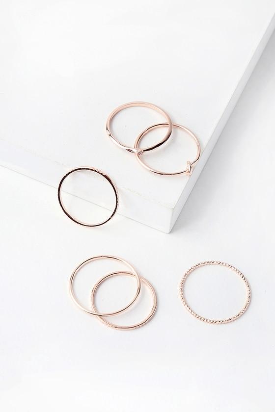 Tender Heart Rose Gold Ring Set | Lulus