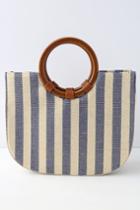 Everyday Adventure Blue And Tan Striped Handbag | Lulus