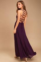Lulus Strappy To Be Here Purple Maxi Dress