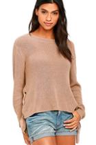 Lulus Laced In Love Light Brown Sweater