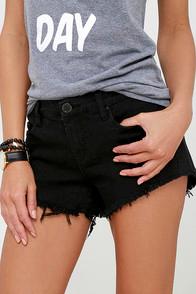 Blank Nyc Little Queenie Washed Black Cutoff Shorts
