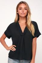 Rise To The Top Black Short Sleeve Top | Lulus
