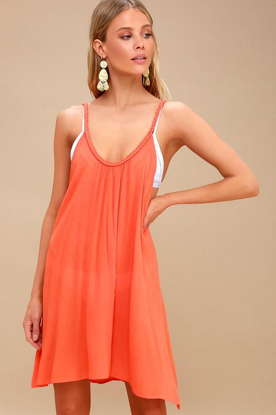 Carter Coral Orange Swim Cover-up | Lulus