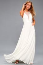 Adella White Lace Sleeveless Maxi Dress | Lulus