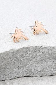 Lulus Under The Sun Rose Gold Earrings