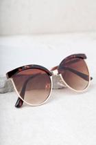 Lulus Song And Glance Tortoise And Brown Mirrored Cat-eye Sunglasses