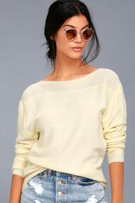 Evidnt Mellow Move Cream Knit Sweater