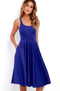 Lulu*s Making Memories Royal Blue Midi Dress