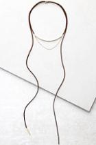 Lulus Megara Gold And Brown Layered Choker Necklace