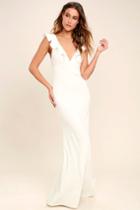 Lulus | Perfect Opportunity White Maxi Dress | Size X-small | 100% Polyester