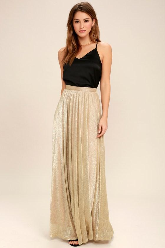 Jovial Occasion Gold Maxi Skirt | Lulus