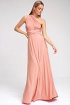 Always Stunning Convertible Blush Pink Maxi Dress | Lulus
