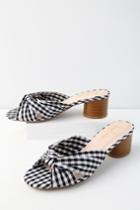 Luca Black And White Gingham Mules | Lulus