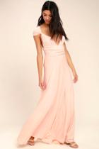 Lulus | Tricks Of The Trade Blush Pink Maxi Dress | Size Large