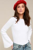 Idolized Love White Bell Sleeve Sweater Top | Lulus