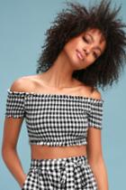 Plaid And Boujee Black And White Gingham Crop Top | Lulus