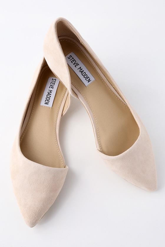 Steve Madden Audriana Natural Suede Leather D'orsay Flats | Lulus