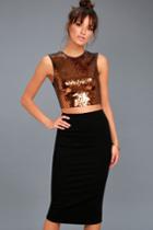 Ali & Jay | Disco Ball Copper And Black Sequin Two-piece Dress | Size X-small | 100% Polyester | Lulus