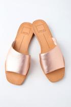 Dolce Vita Cato Rose Gold Leather Slide Sandal Heels | Lulus
