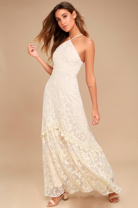 Aspyn Cream Crochet Lace Maxi Dress | Lulus
