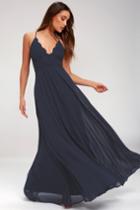 Madalyn Navy Blue Lace Maxi Dress | Lulus