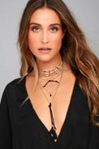 Lulus | Kohana Black And Gold Layered Choker Necklace | Vegan Friendly