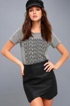 Jack By Bb Dakota Angeline Black Vegan Leather Mini Skirt | Lulus