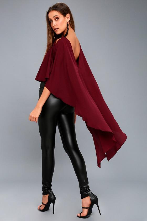 Lulus | On Top Of The World Burgundy High-low Top